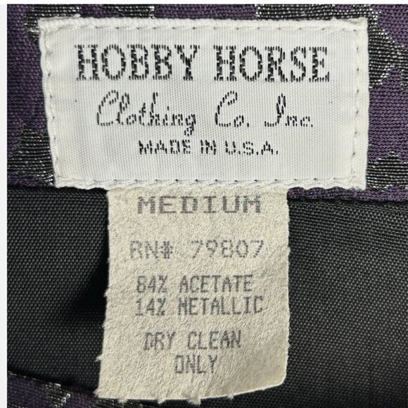 Vtg Hobby Horse Clothing Purple Metallic Jacquard Show Jacket Sz M Western Rodeo - Picture 5 of 5